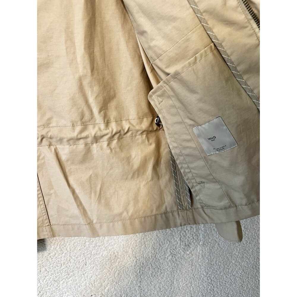 Mango Size M MNG Rain Jacket‎ Parka Khaki Pockets - Picture 9 of 13